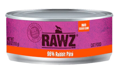 RAWZ 96% RABBIT PATE CAT CAN 156G - Tail Blazers Etobicoke