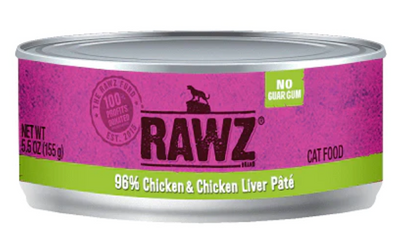 RAWZ 96% CHICK/LIVER PATE CAT CAN 156G - Tail Blazers Etobicoke