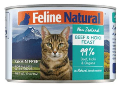 FELINE NATURAL BEEF/HOKI CAT CAN 6OZ - Tail Blazers Etobicoke