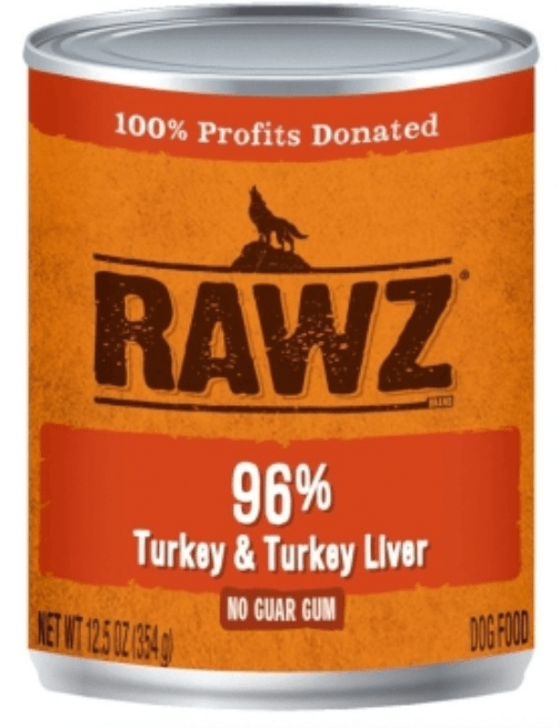 RAWZ 96% TURKEY/LIVER DOG CAN 354G