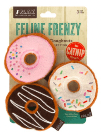 PLAY FELINE FRENZY KITTY KREME DONUT 3PK