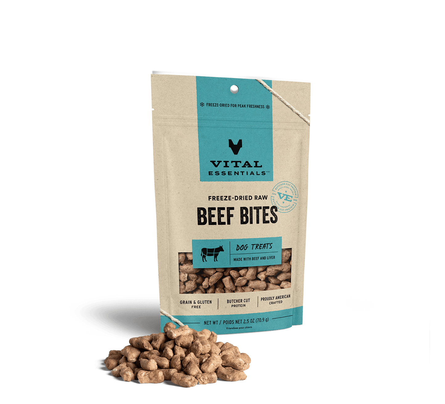 Vital Essentials Dog Freeze-Dried Beef BitesTreat (2.5oz)