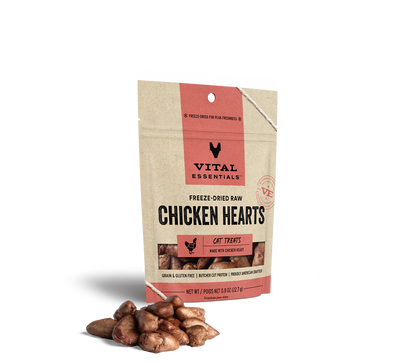 Vital Essentials Cat Freeze-Dried Chicken Hearts Treat (0.8oz) - Tail Blazers Etobicoke