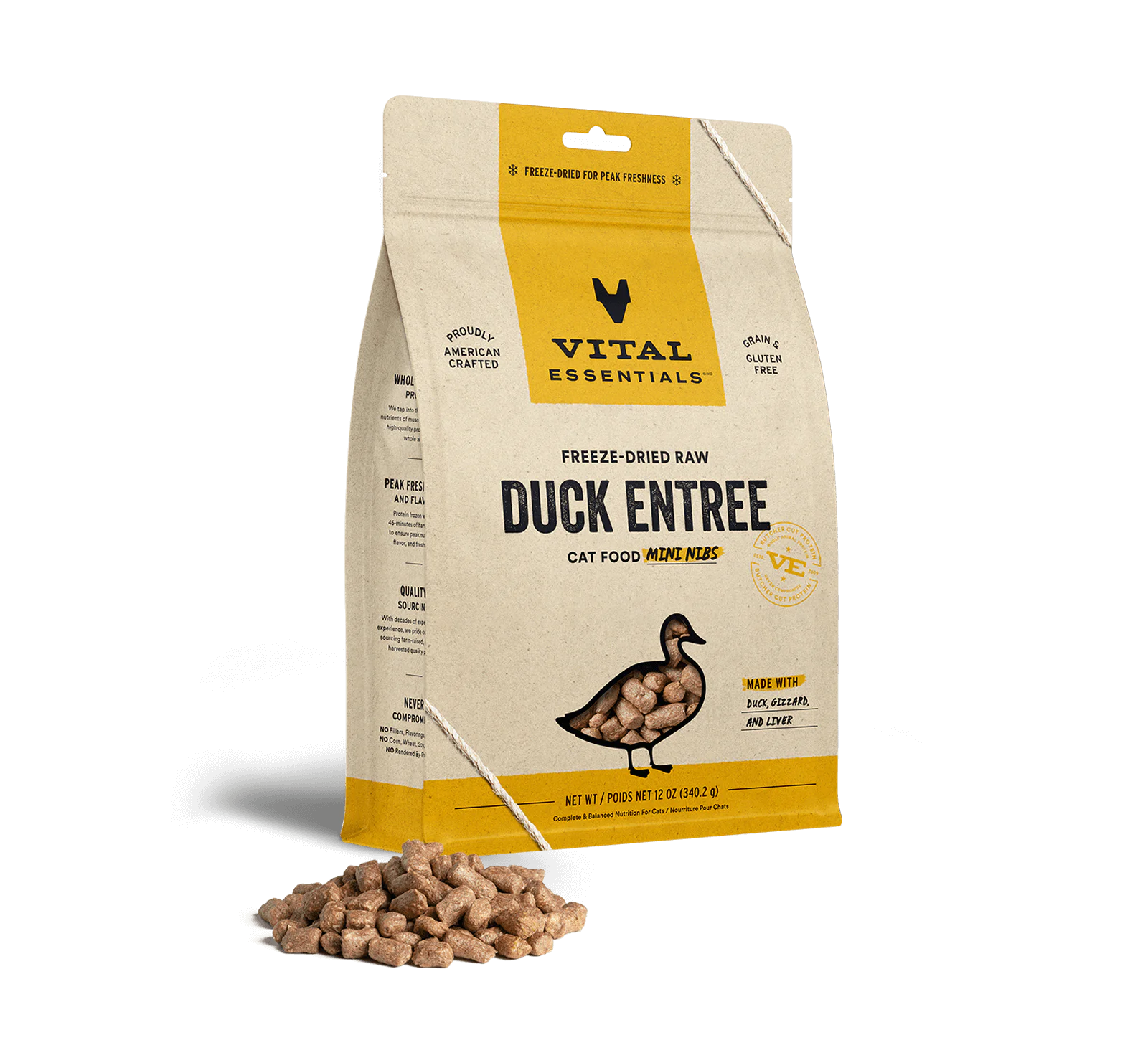 Vital Essentials Cat Freeze-Dried Duck Mini Nibs (12oz) - Tail Blazers Etobicoke