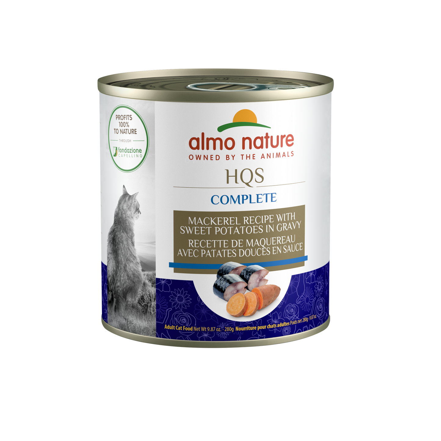 Almo Nature HQS Complete Mackerel & Sweet Potato Cat Can (280g)