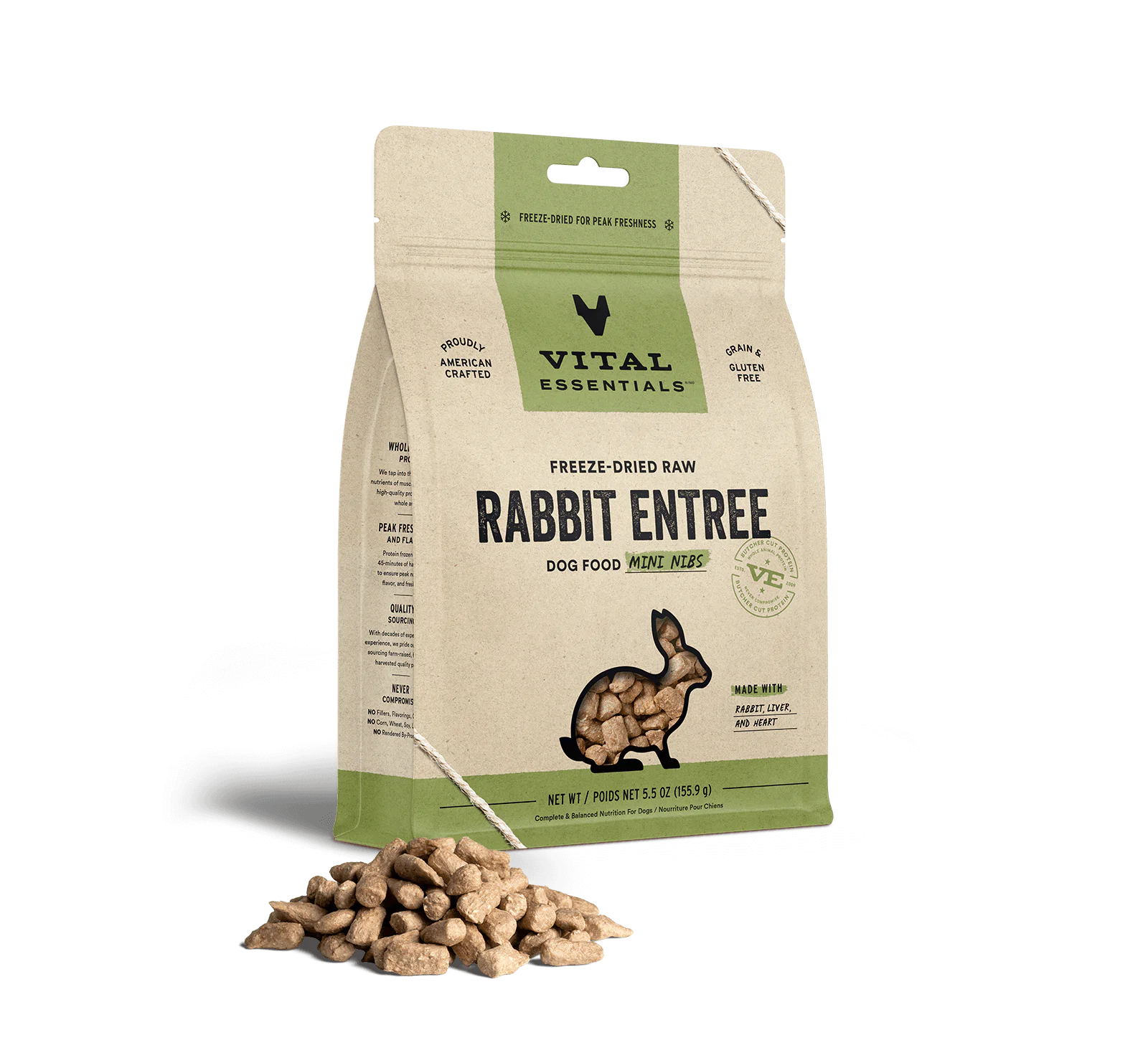 Vital Essentials Dog Freeze-Dried Rabbit Mini Nibs (14oz) - Tail Blazers Etobicoke
