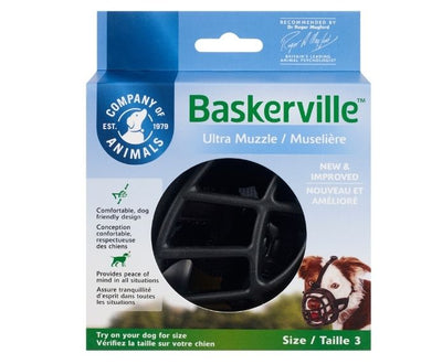 Company of Animals Black Baskerville Ultra Muzzle (size 3) - Tail Blazers Etobicoke