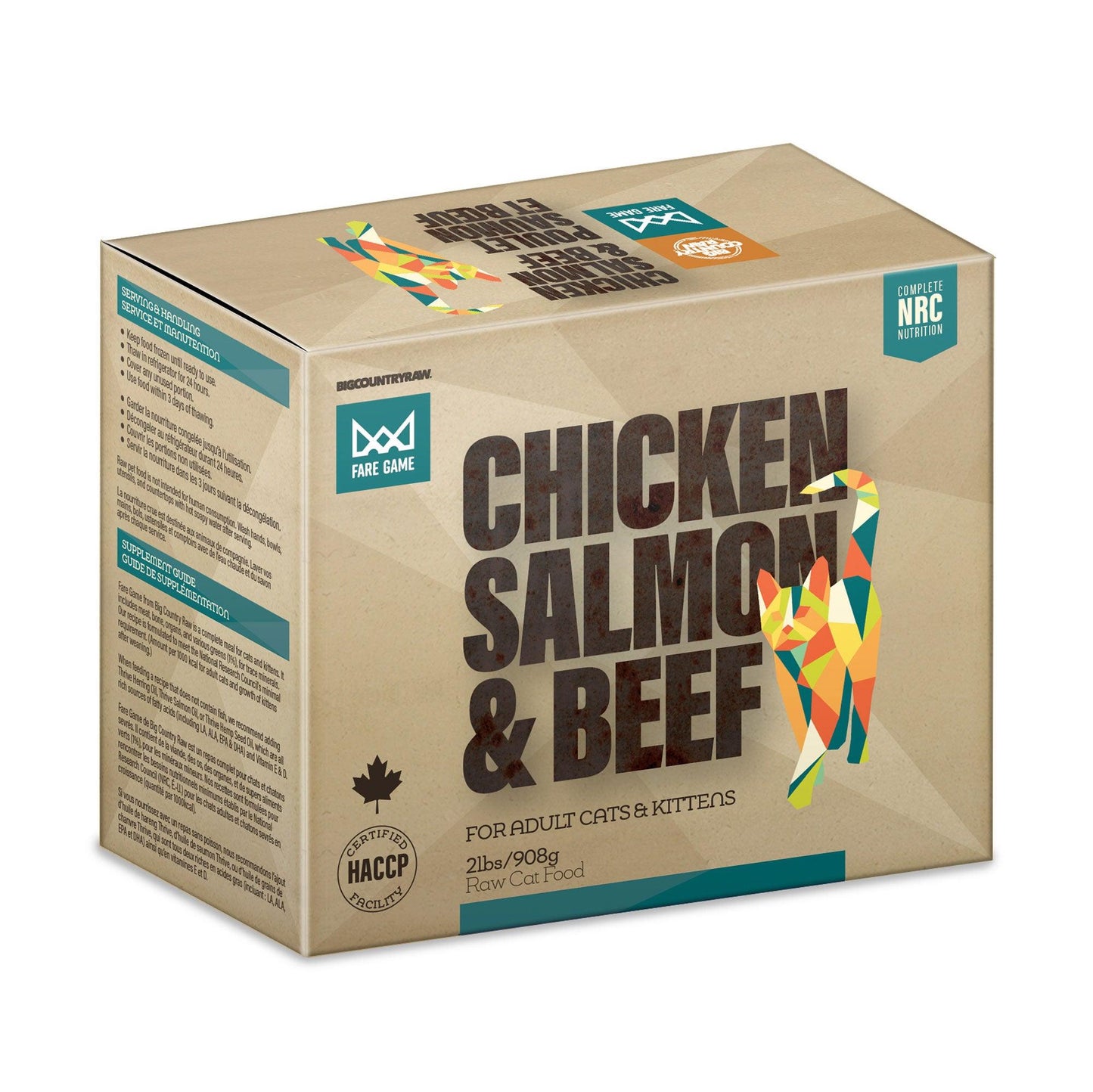 Big Country Raw Cat Fare Game Chicken Salmon & Beef (2lb)