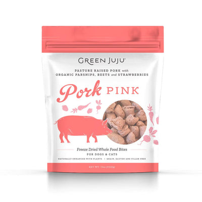 Green Juju Freeze-Dried Pork Pink Bites (3oz) - Tail Blazers Etobicoke