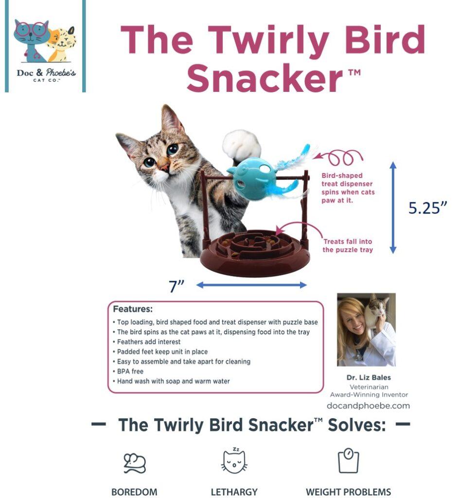 Doc & Phoebe's Cat Twirly Bird Snacker