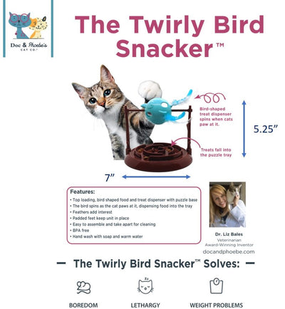 Doc & Phoebe's Cat Twirly Bird Snacker - Tail Blazers Etobicoke