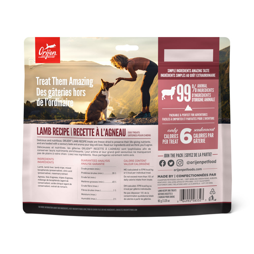 Orijen Freeze Dried Lamb Dog Treat (92g)