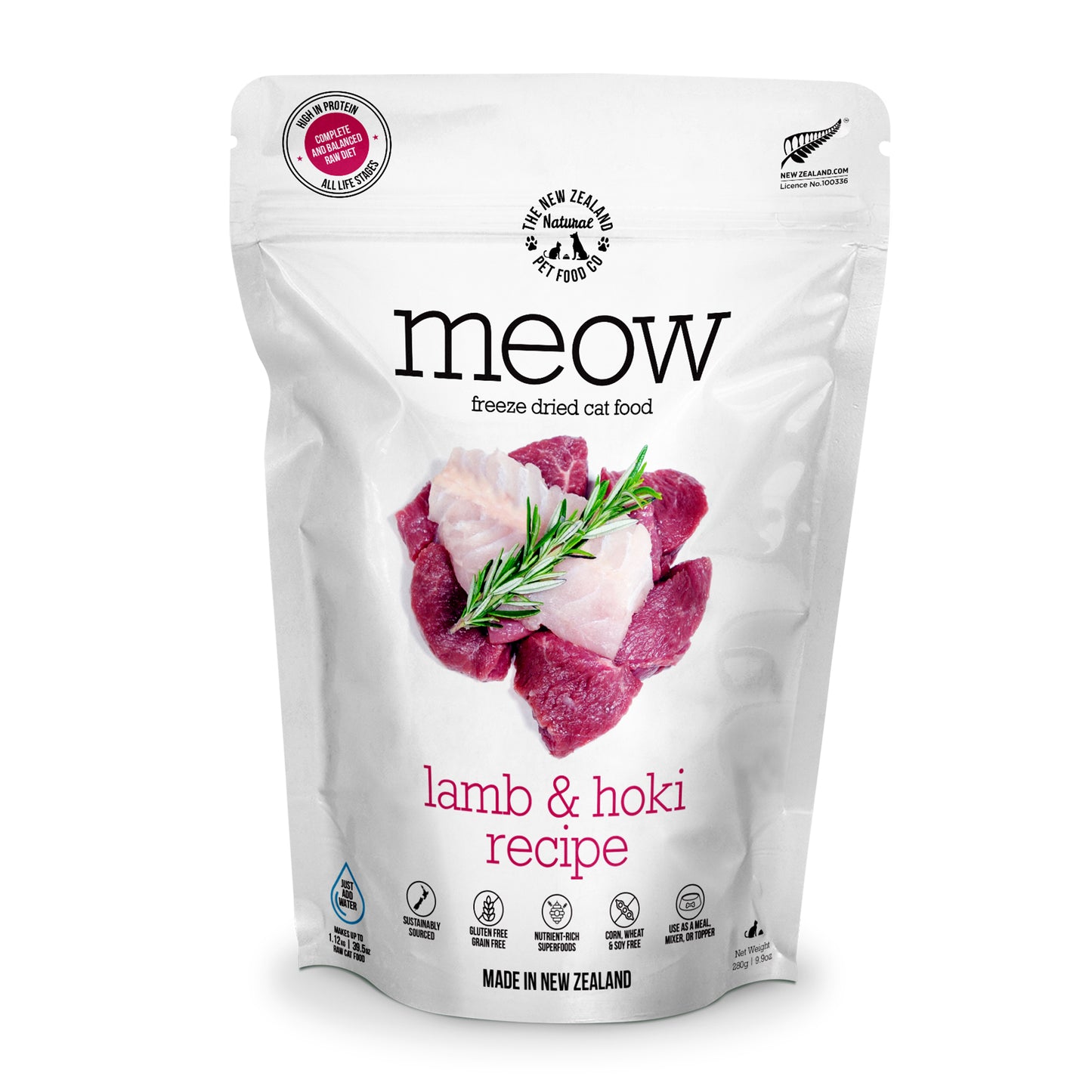 New Zealand Meow Freeze Dried Lamb & Hoki (280g)