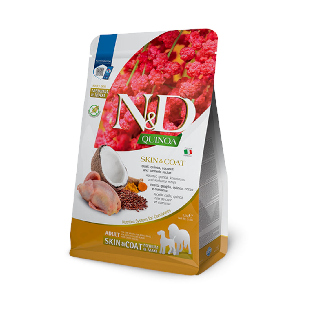 Farmina Quinoa Skin &amp; Coat Quail Dog Medium/Maxi (2.5kg)