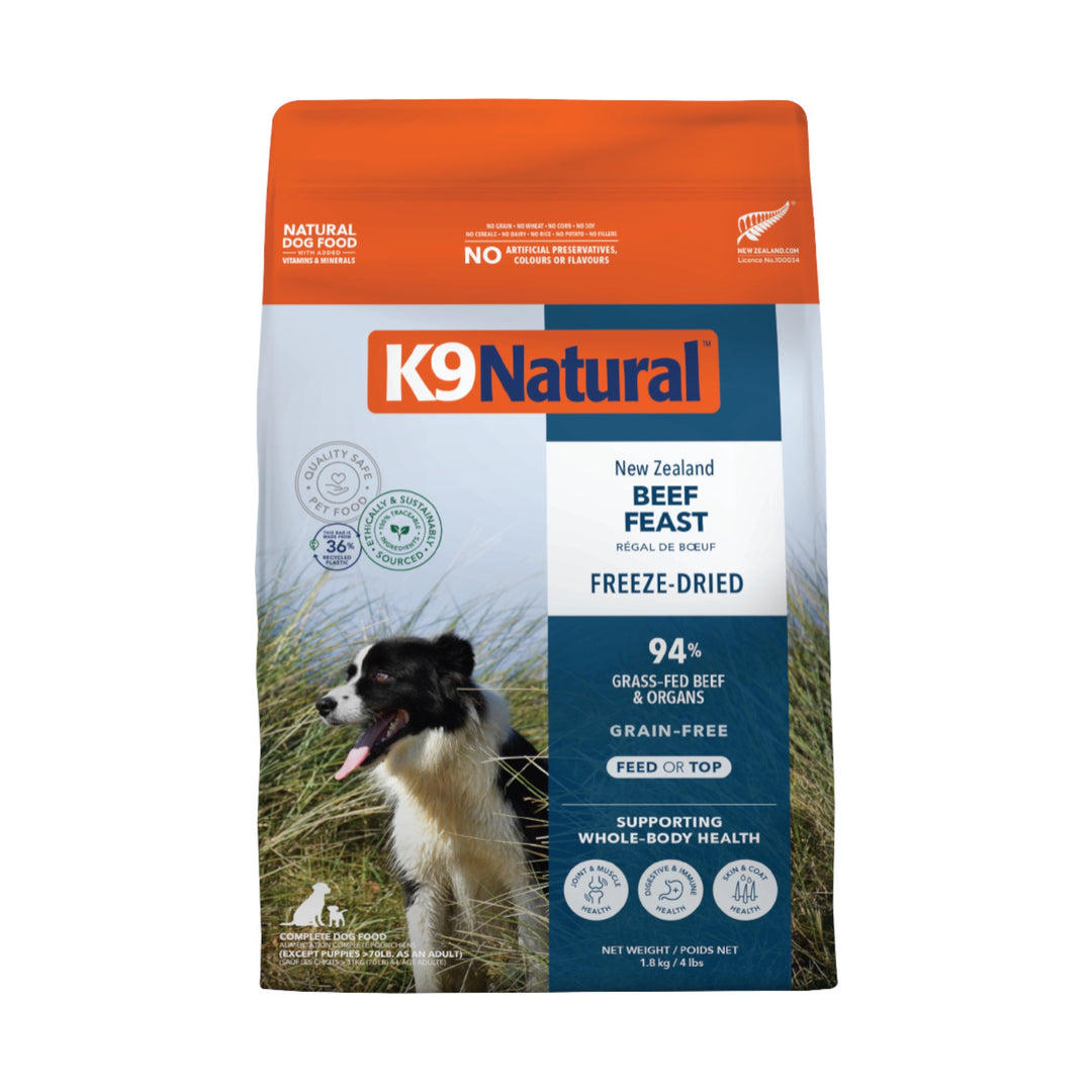 K9 Natural Freeze Dried Beef Dog Food (500g)
