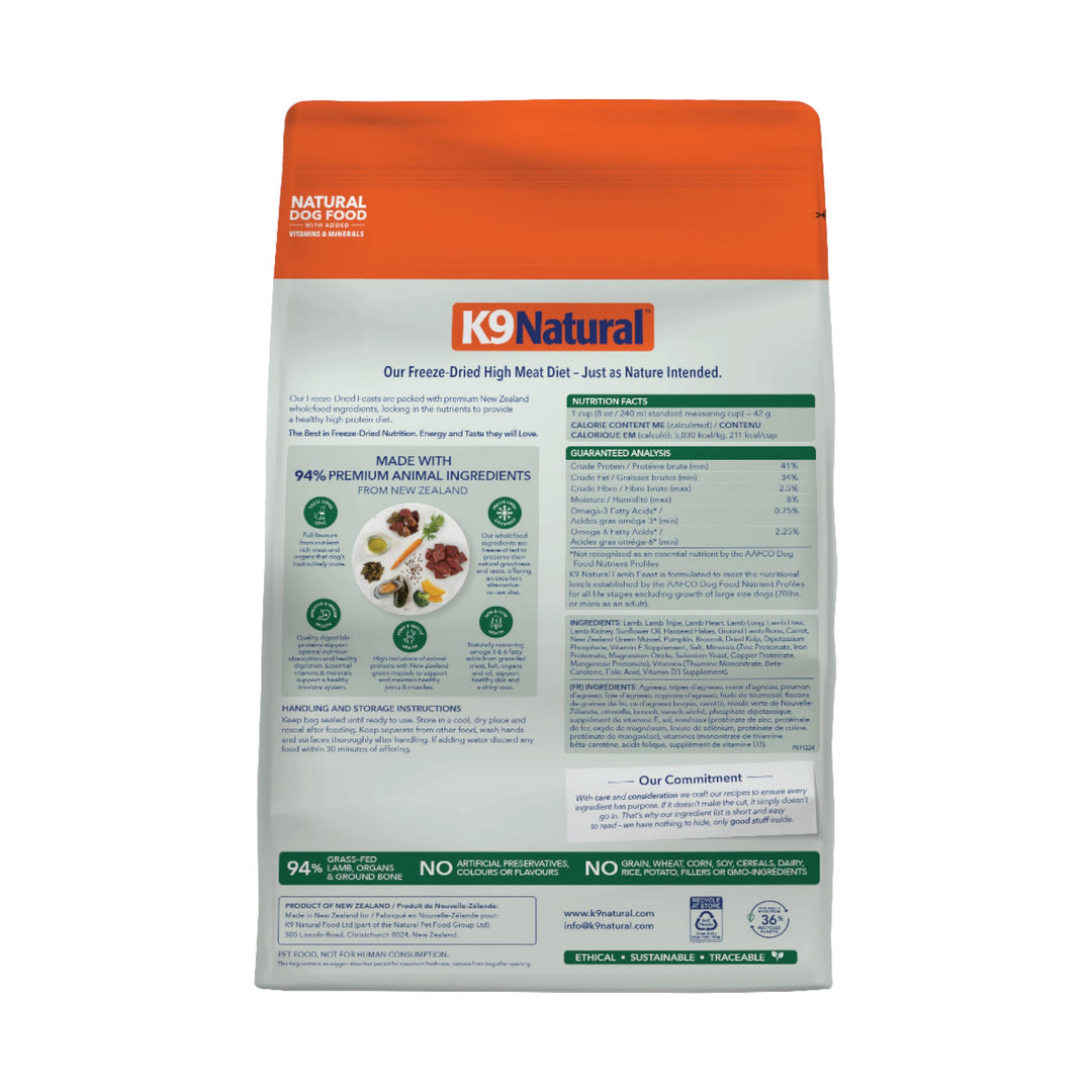 K9 Natural Freeze-Dried Lamb (1.8kg)