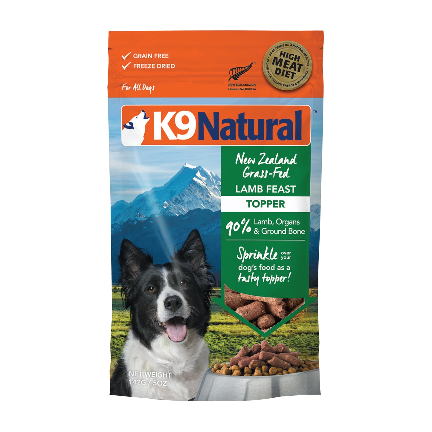 K9 Natural Freeze Dried Lamb Dog Food (142g)