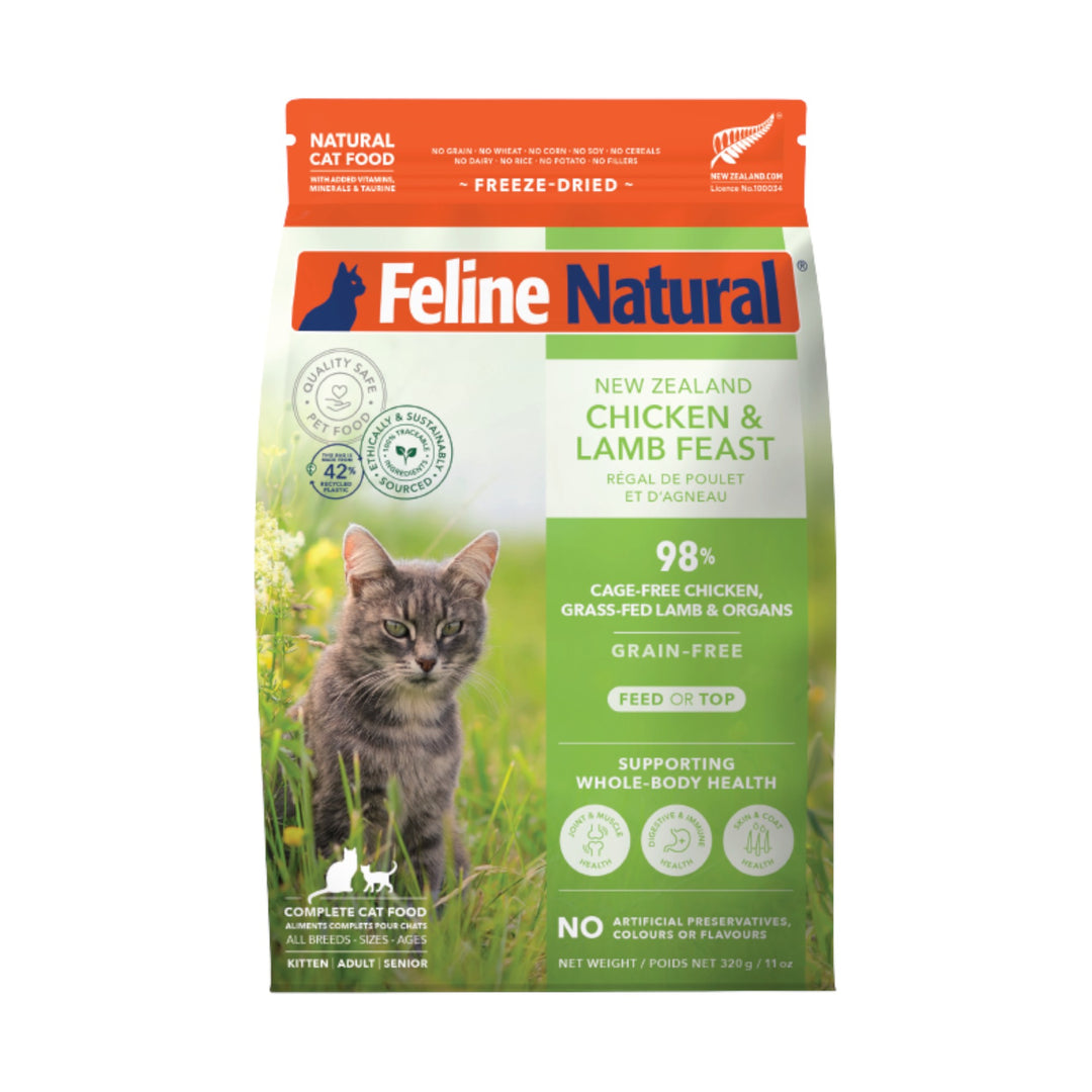 Feline Natural Freeze-Dried Chicken &amp; Lamb Cat Food (320g)