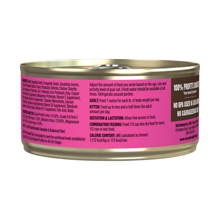 Rawz Rabbit Pate Cat Can (3oz)