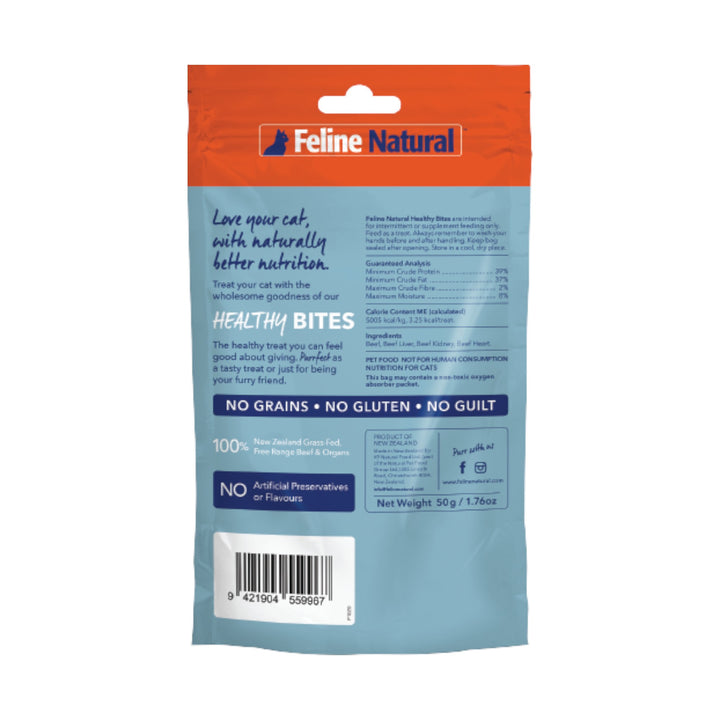 Feline Natural Beef Healthy Bites Cat Treats (50g)