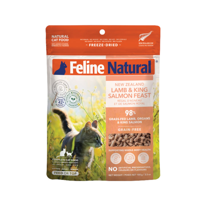 Feline Natural Freeze-Dried Lamb &amp; Salmon Cat Food (100g)