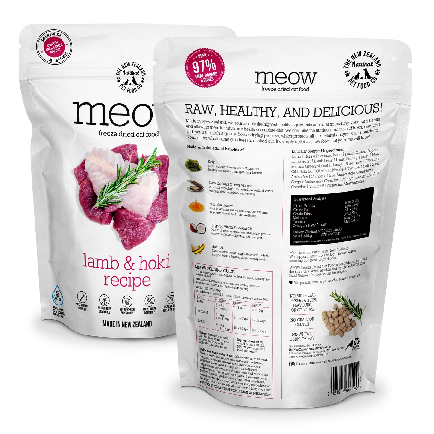 New Zealand Meow Freeze Dried Lamb & Hoki (280g)