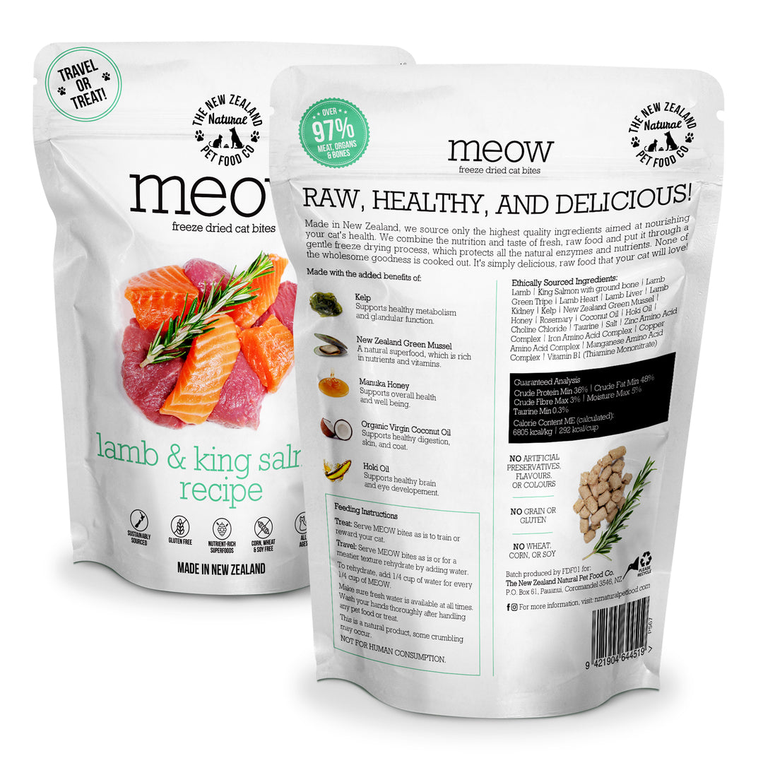 New Zealand Meow Freeze Dried Lamb &amp; King Salmon (280g)