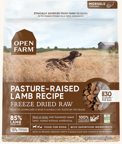 Open Farm Freeze Dried Lamb Recipe Morsels for Dogs (13.5oz) - Tail Blazers Etobicoke