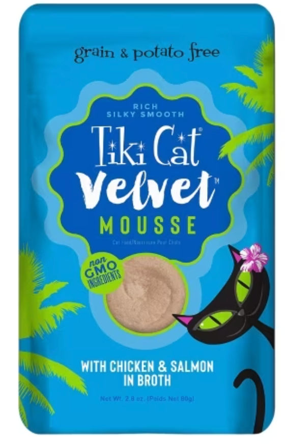 TIKI CAT VELVET CHIC/SALM PCH 2.8OZ - Tail Blazers Etobicoke