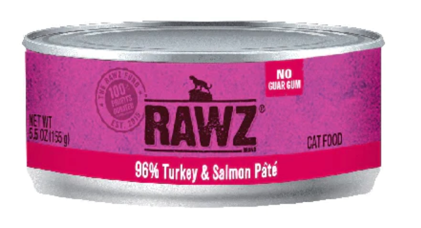 RAWZ 96% TURK/SALM PATE CAT CAN 156G - Tail Blazers Etobicoke