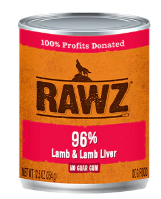 RAWZ 96% LAMB/LIVER DOG CAN 354G - Tail Blazers Etobicoke