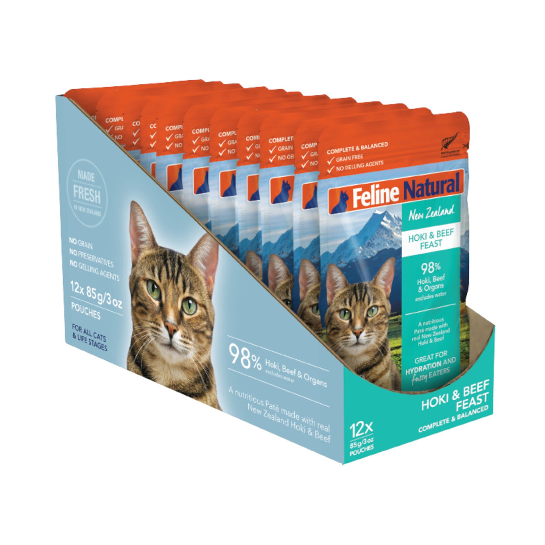 Feline Natural Beef &amp; Hoki Feast Cat Pouch (3oz)