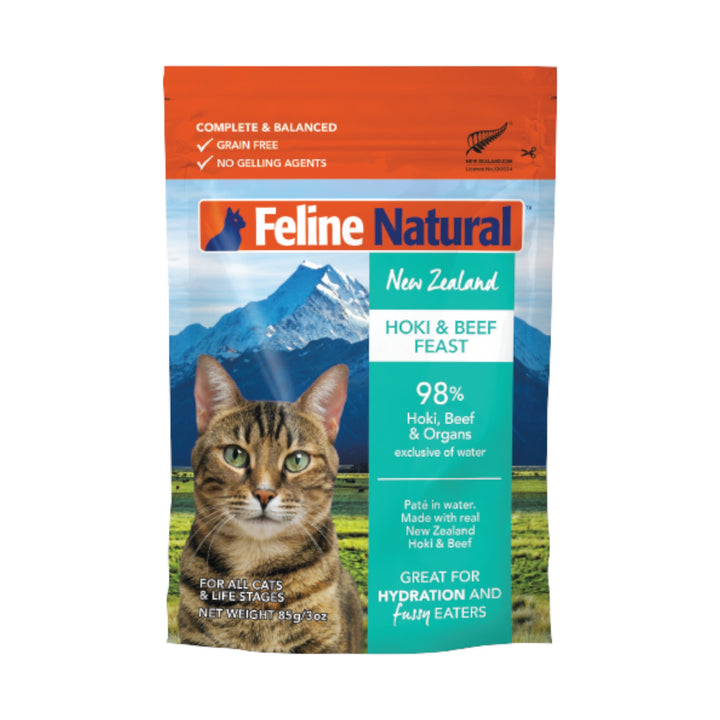 Feline Natural Beef &amp; Hoki Feast Cat Pouch (3oz)