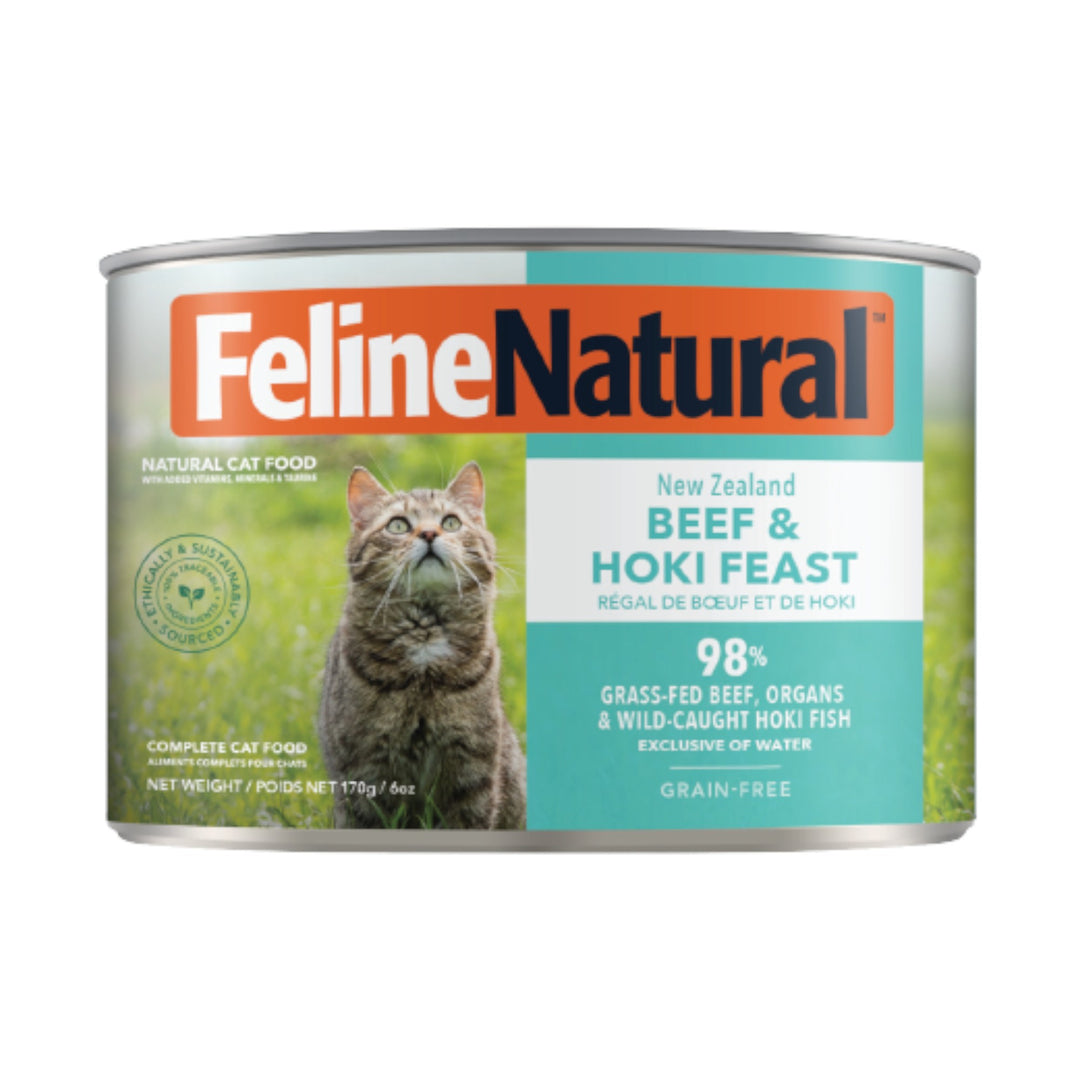 Feline Natural Beef &amp; Hoki Feast Canned Cat Food (6oz)