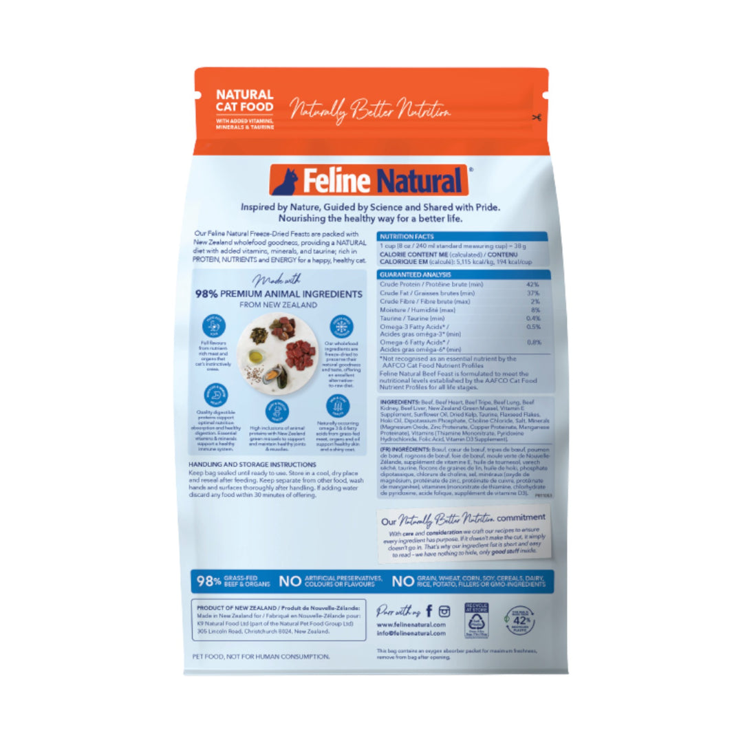 Feline Natural Freeze-Dried Beef Feast (320g)