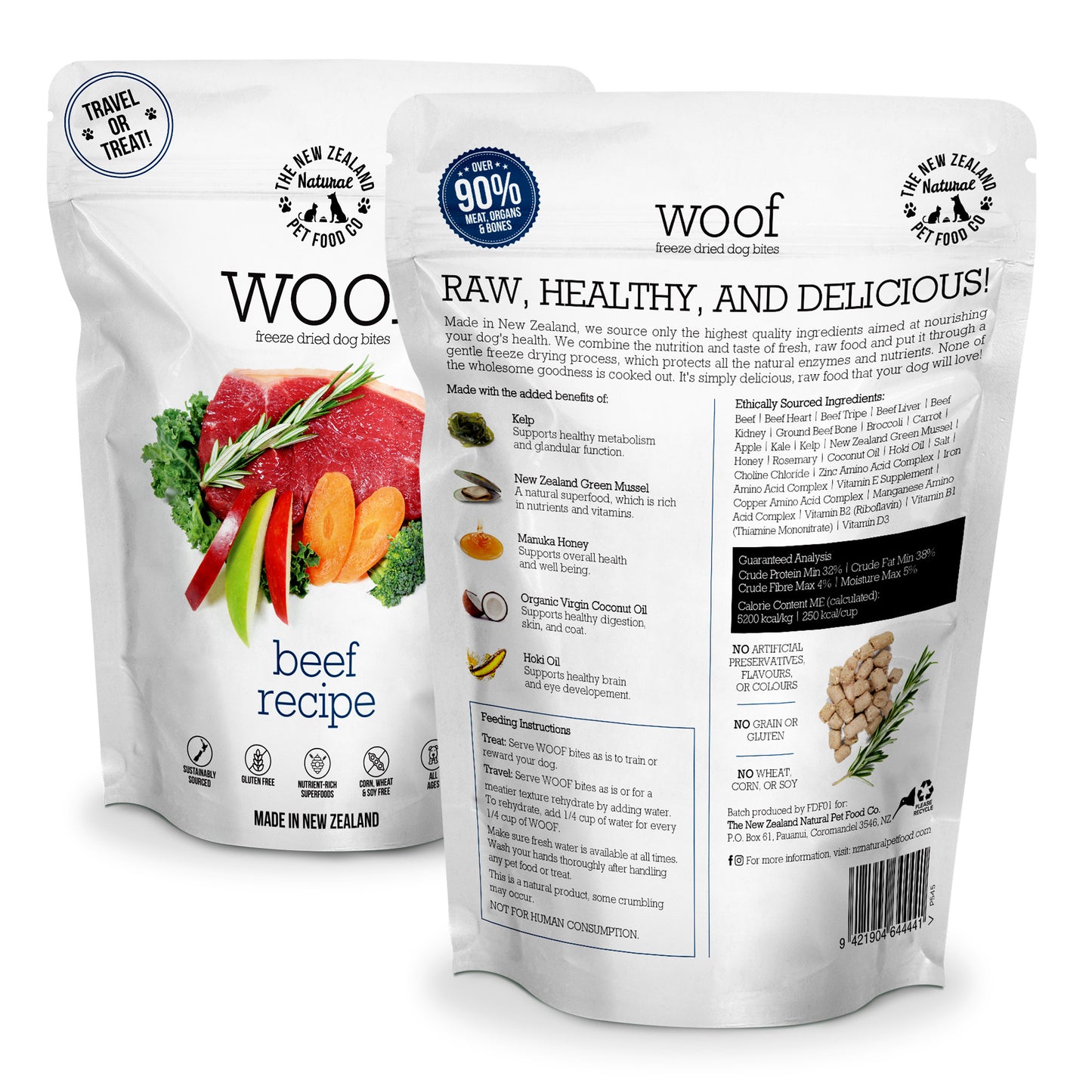 New Zealand Woof Freeze Dried Beef (1kg)