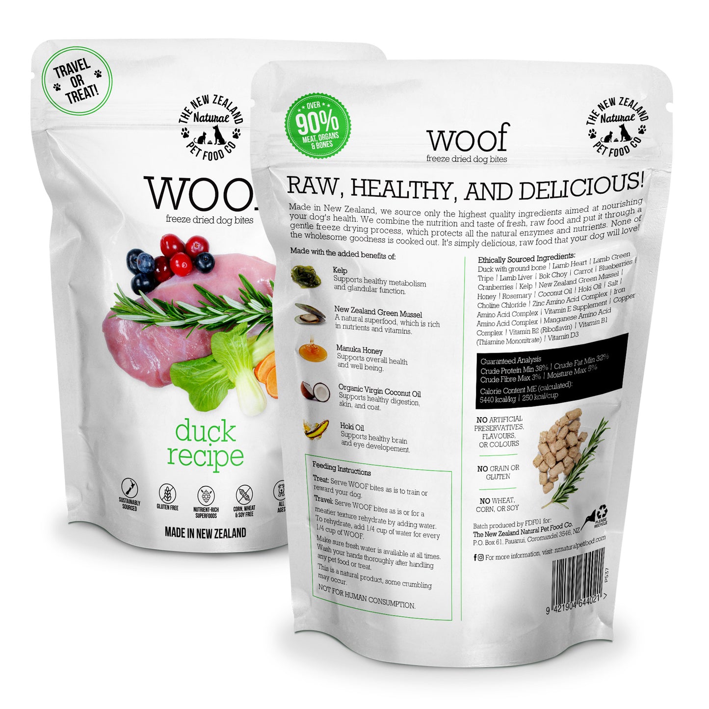 New Zealand Woof Freeze Dried Duck (280g)