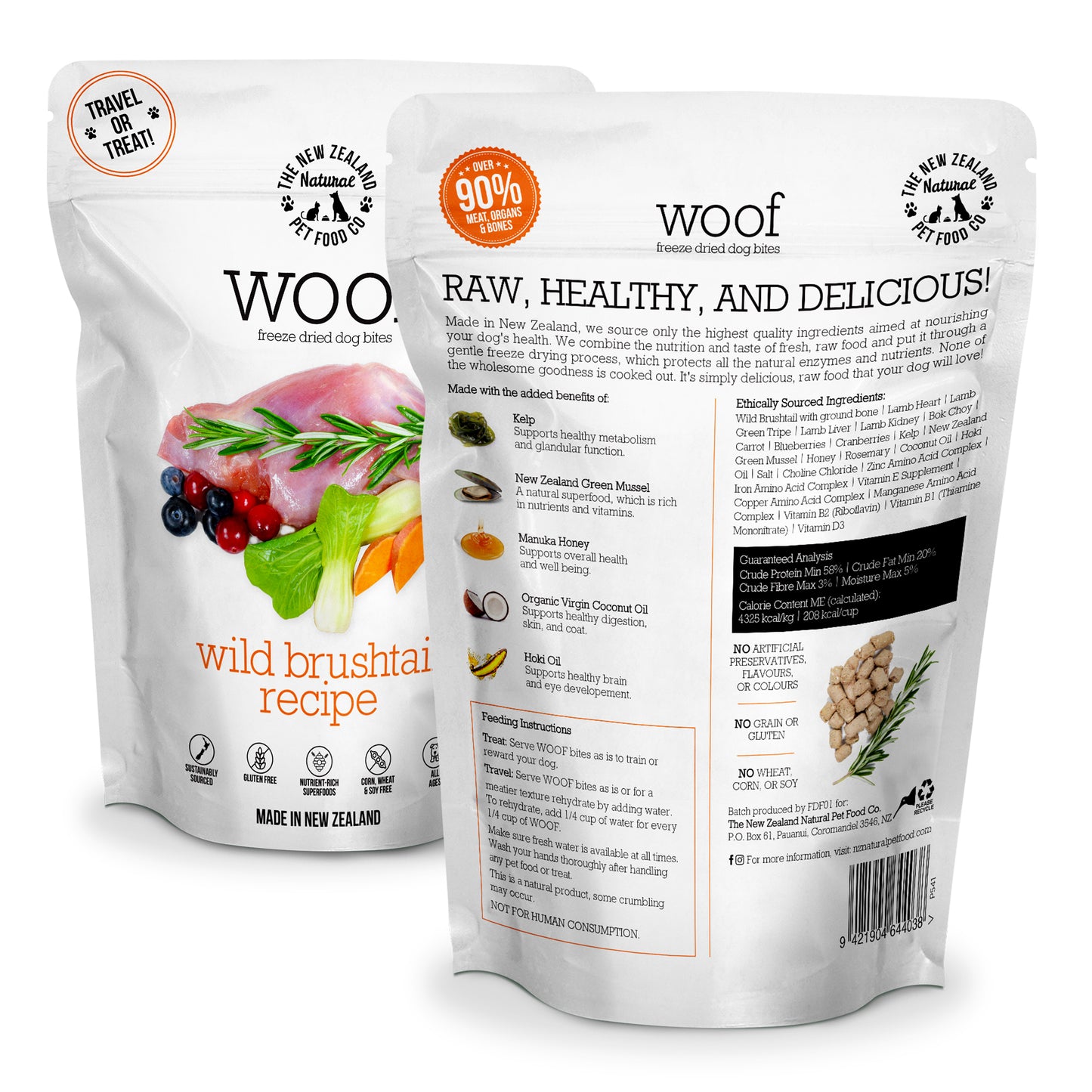 New Zealand Woof Freeze-Dried Brushtail (280g)