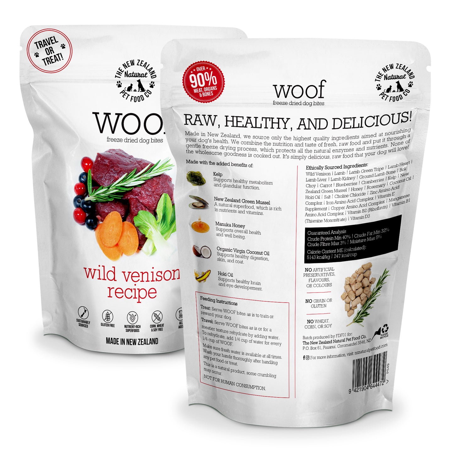 New Zealand Woof Freeze Dried Venison (1kg)