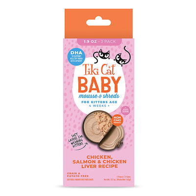 TIKI CAT BABY CHIC/SALM/LVR MSSE 3X1.9OZ - Tail Blazers Etobicoke