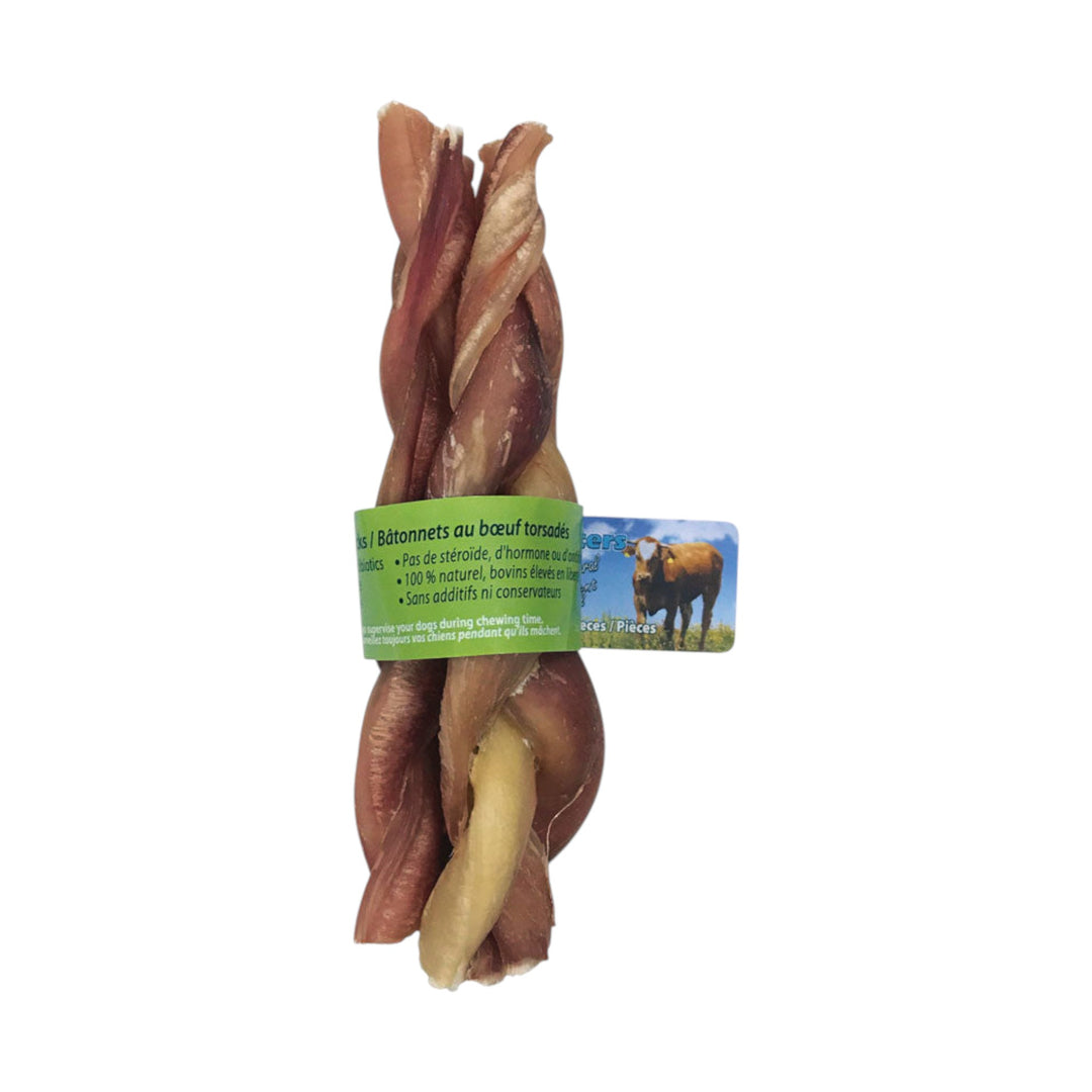 Bullsters Beef Bully Stick Braid 6"