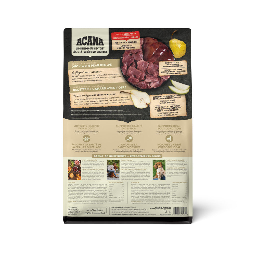 Acana Dog Singles Duck & Pear (10.8kg)