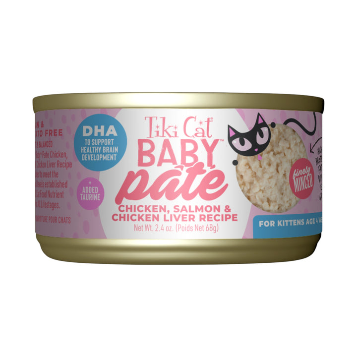 Tiki Cat Baby Chicken, Salmon &amp; Chicken Liver Pate (2.4oz)