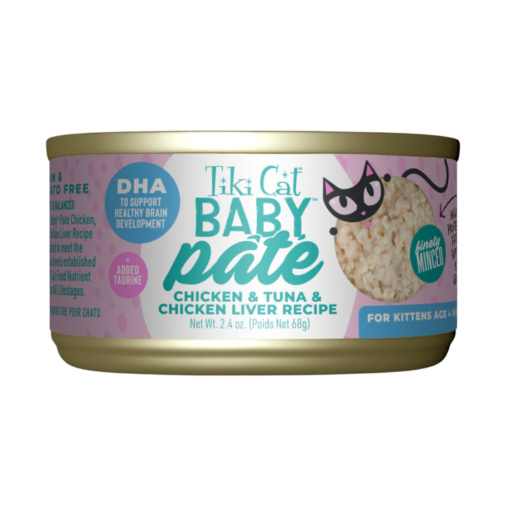 Tiki Cat Baby Chicken, Tuna &amp; Chicken Liver Pate (2.4oz)