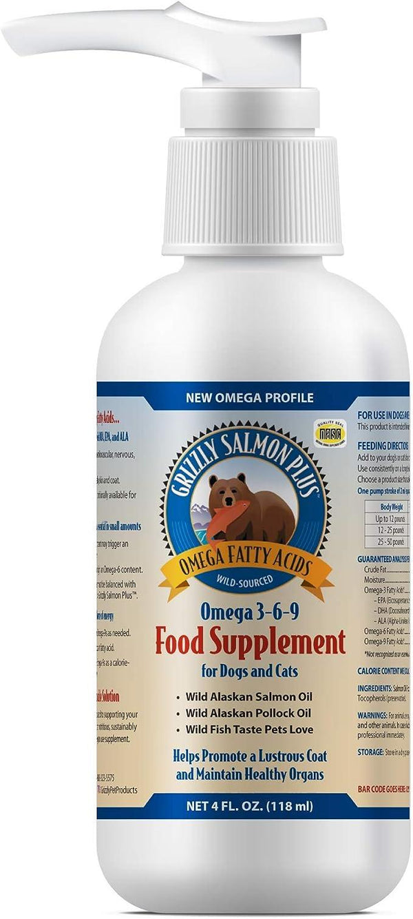 Grizzly Pet Salmon Plus Omega-3 Fish Oil Supplement (4oz)