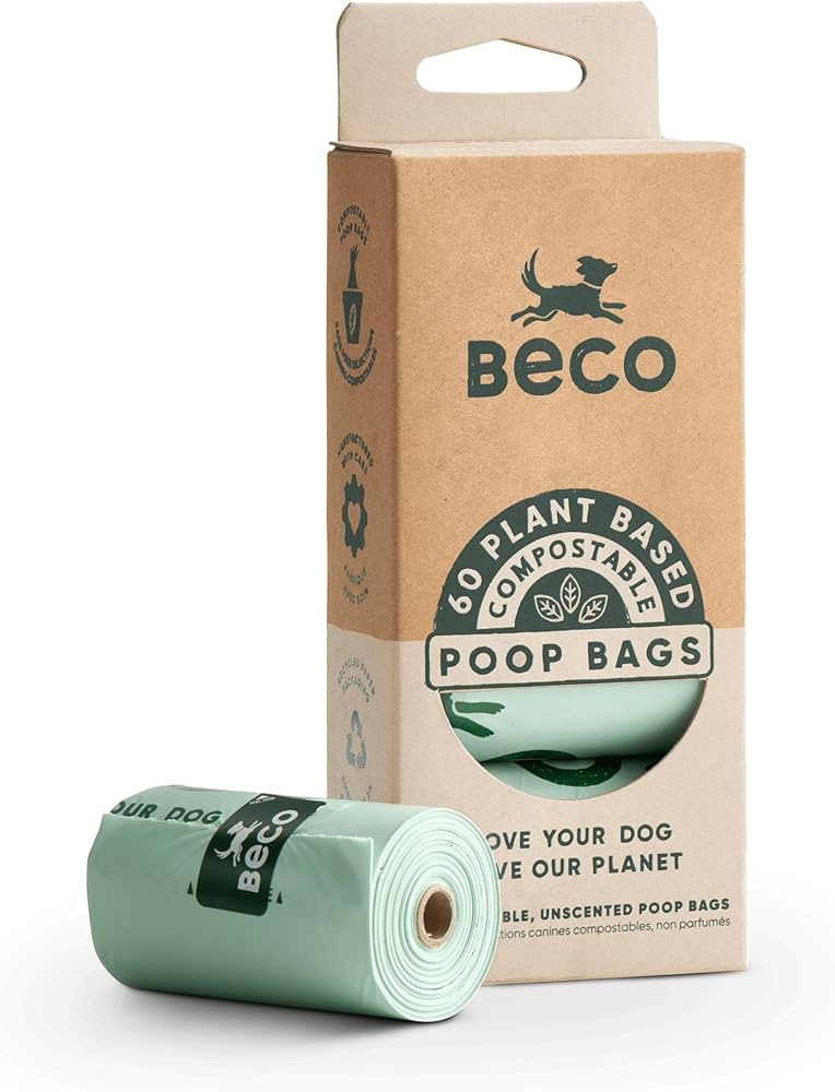 Beco Pets Home Compostable Unscented Poop Bags - 60 Count