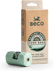 Beco Pets Home Compostable Unscented Poop Bags - 60 Count
