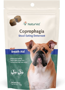 NaturVet Coprophagia Stool Eating Deterrent Soft Chews, 90 Count