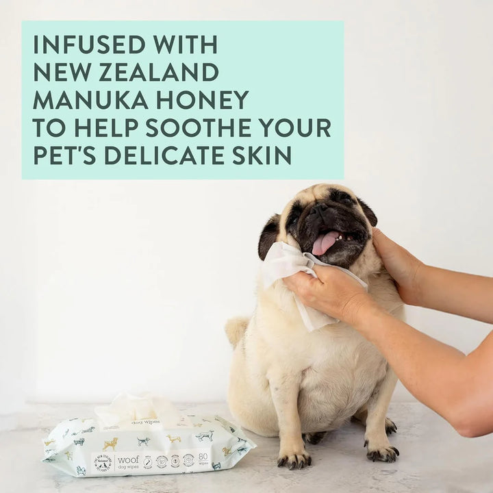 New Zealand Woof Manuka Honey Wipes (80ct)