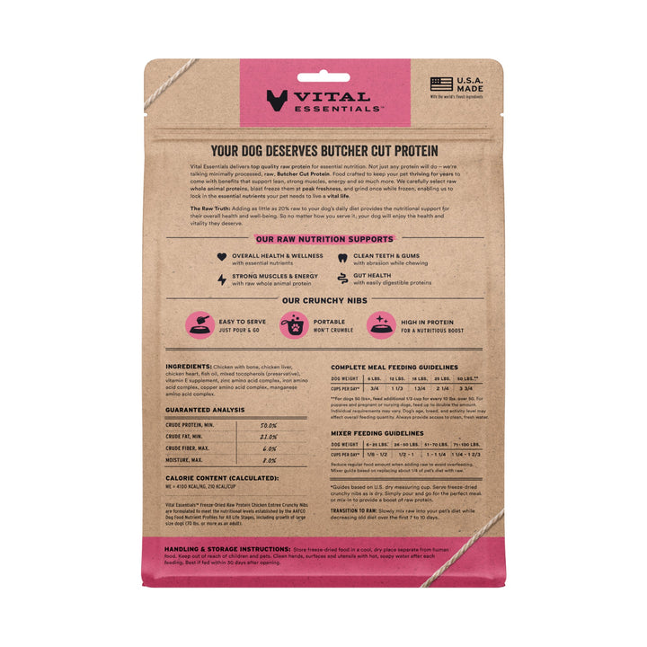 Vital Essentials Dog Freeze-Dried Chicken Mini Nibs (25oz)